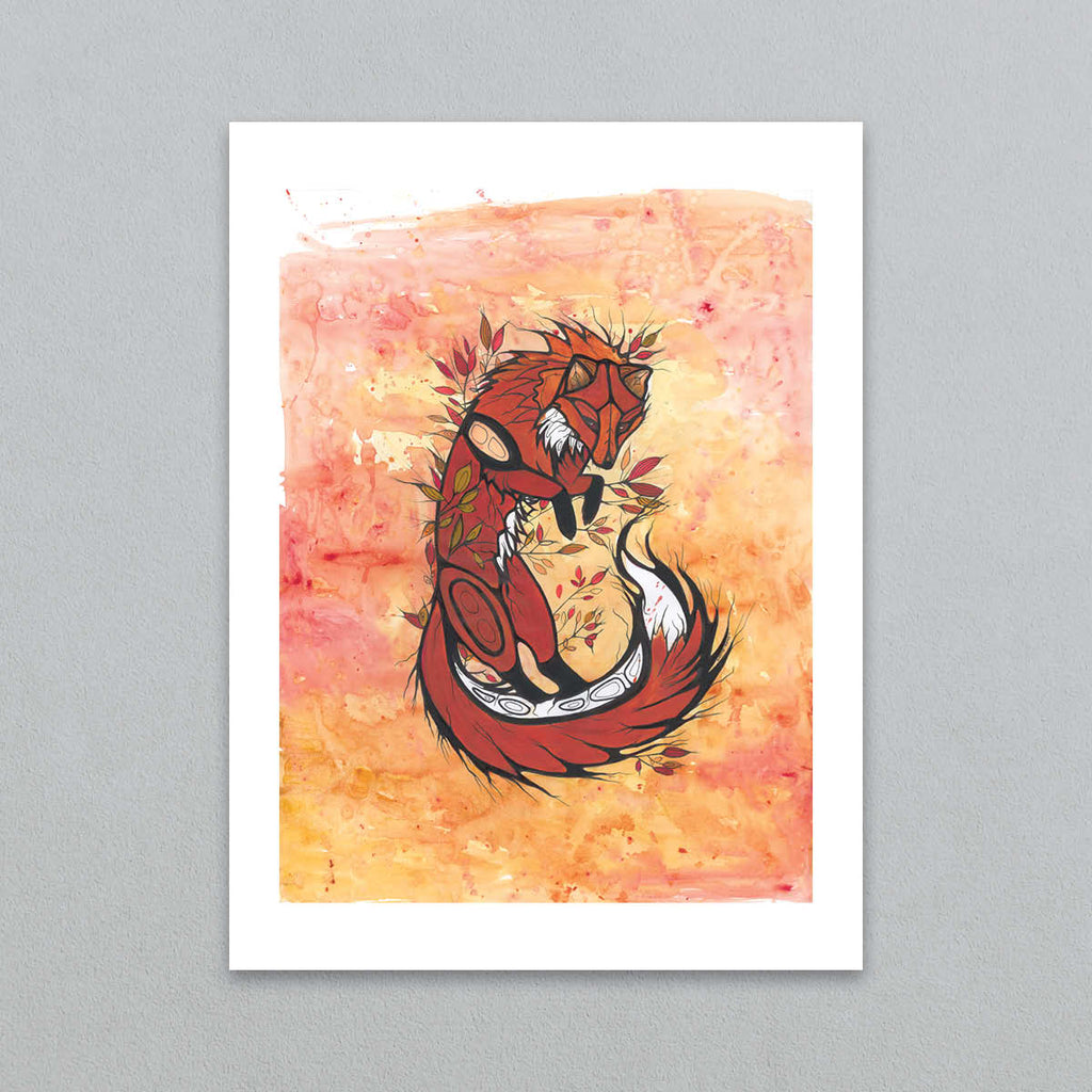 グラフィックアート Biwako360 °(autumn) Dagwaagin Waagosh | Autumn Fox Art Print – Ingaged Creative