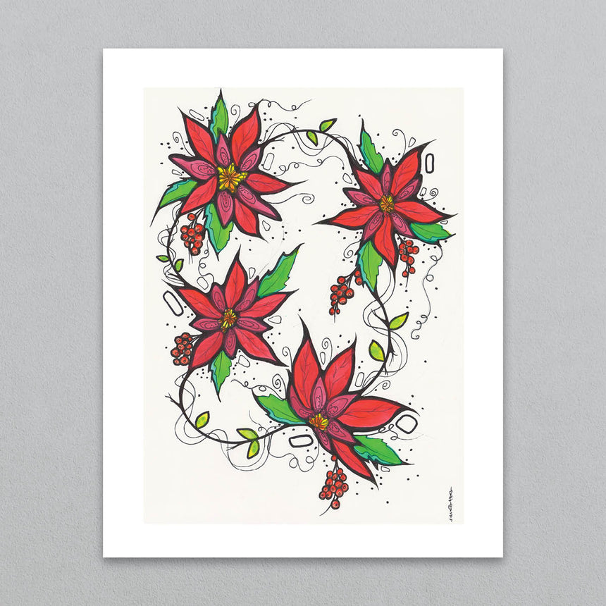 Four Poinsettias