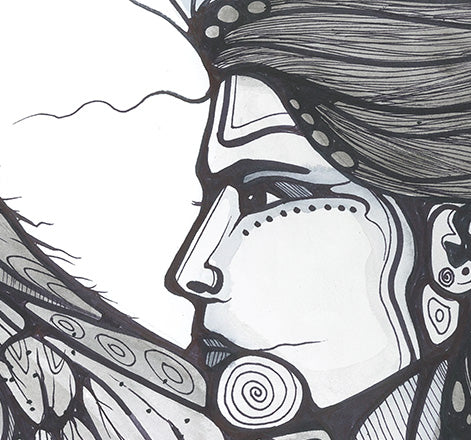 Woman with Hawk Art Print